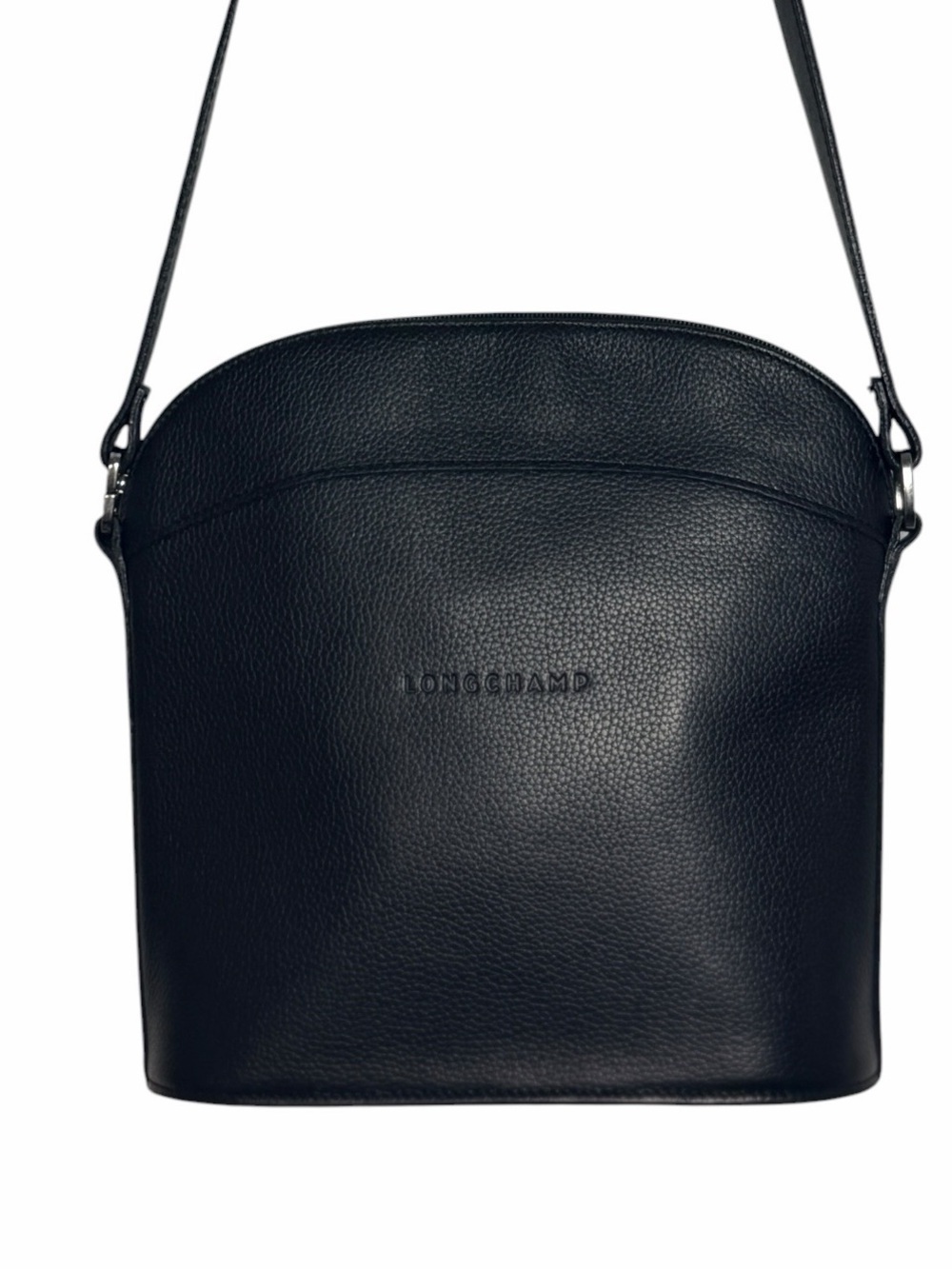 Vintage Longchamp Le Foulonné Pebbled Leather Crossbody Bag Made in France - Picture 3 of 10